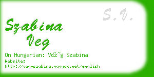 szabina veg business card